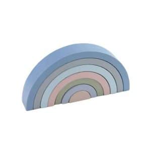Arcoiris de madera celeste 7 piezas Montessori