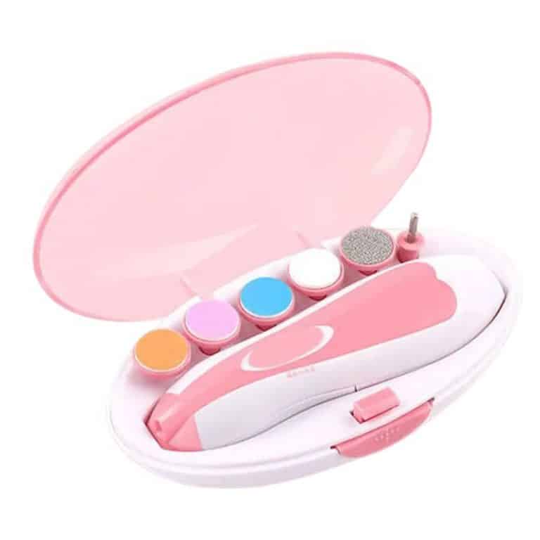 Lima uñas eléctrico rosa para bebés segura y precisa